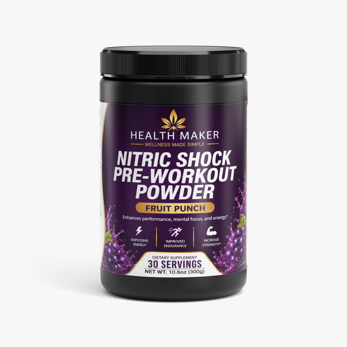 Nitric Shock Pre-Workout Powder (Fruit Punch)