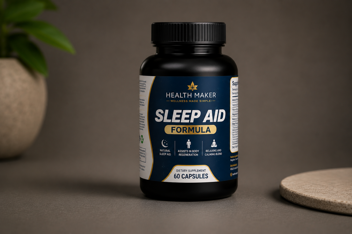 Health Maker Sleep Aid Formula for restful sleep support, alternate angle