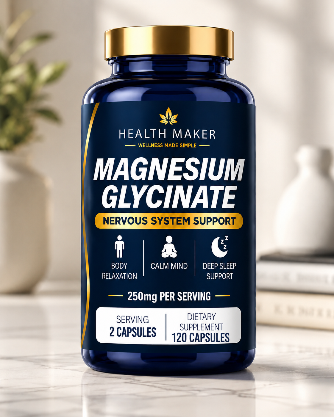 Magnesium Glycinate | Sleep & Calm Support | 60 Capsules